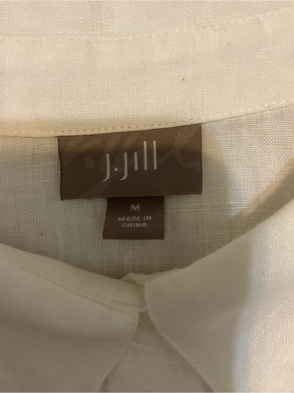 J. Jill 100 % Linen Easy Button Front  Shirt Blouse Top Capsule Size M Medium - Picture 11 of 13